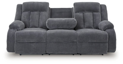 Observation - Steel - Reclining Power Sofa With Drop Down Table