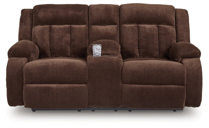 Free Wake - Chocolate - Double Relcining Power Loveseat With Console