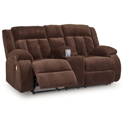 Free Wake - Chocolate - Double Relcining Power Loveseat With Console