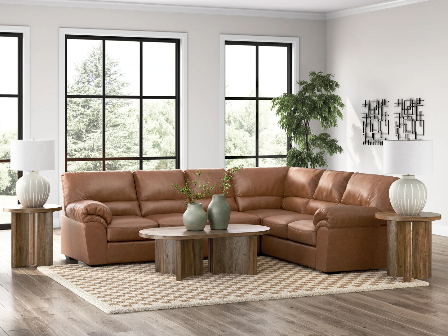 WillowBend - Caramel - 3-Piece Sectional With RAF Sofa