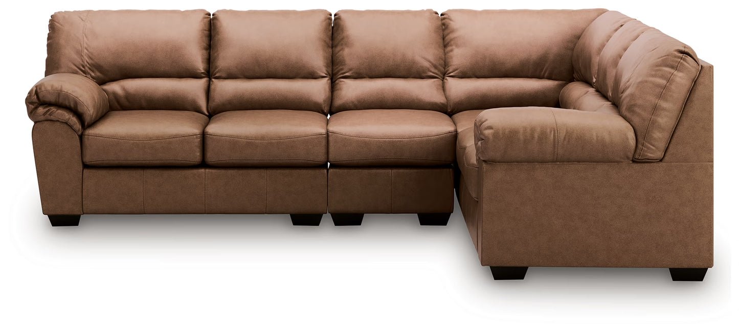 WillowBend - Caramel - 3-Piece Sectional With RAF Sofa