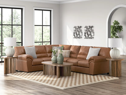 WillowBend - Caramel - 3-Piece Sectional With LAF Sofa