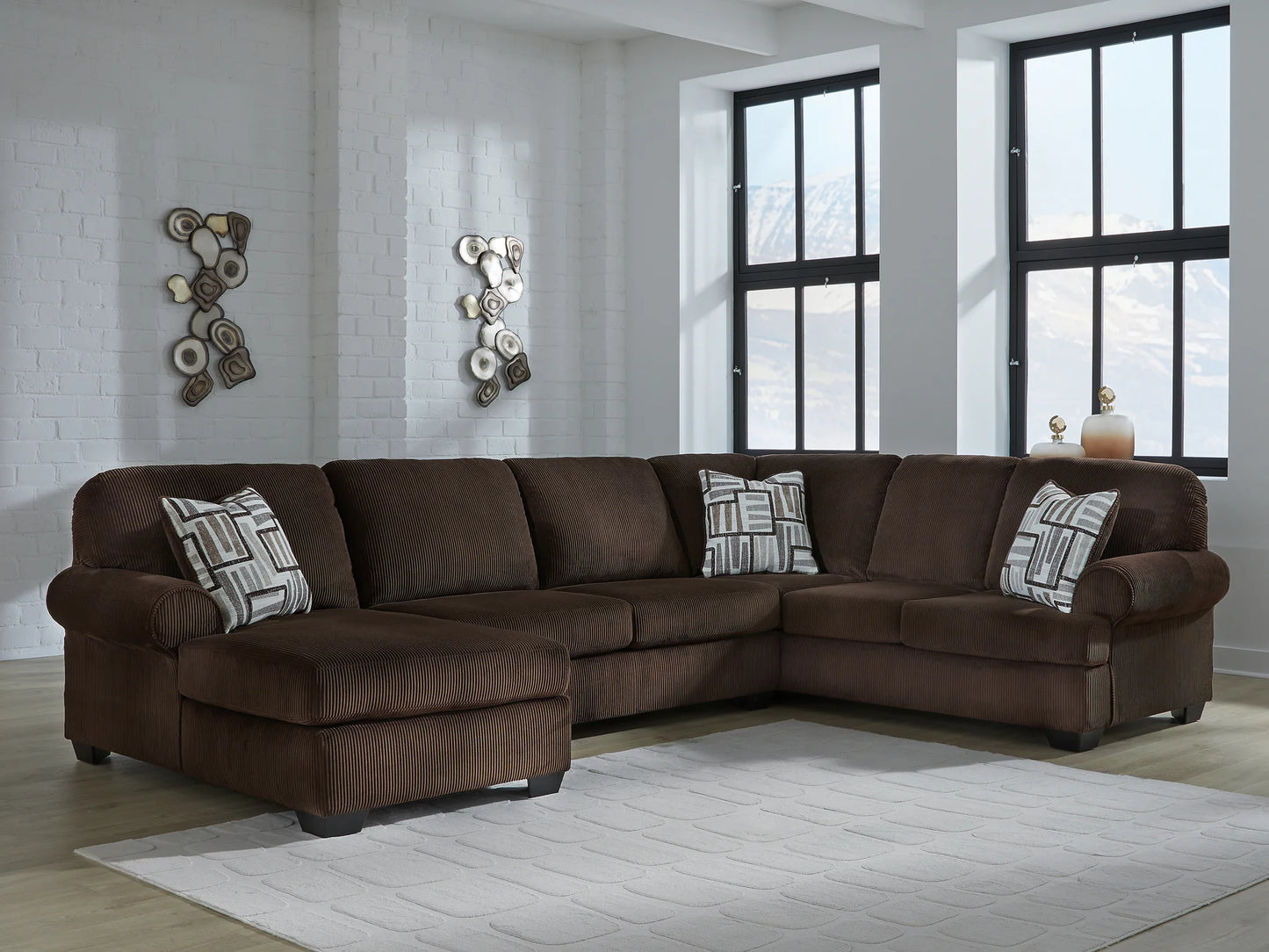 Kimlee - Chocolate - 3-Piece Sectional With LAF Chaise And RAF Sofa