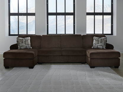 Kimlee - Chocolate - 3-Piece Sectional With Double Chaise
