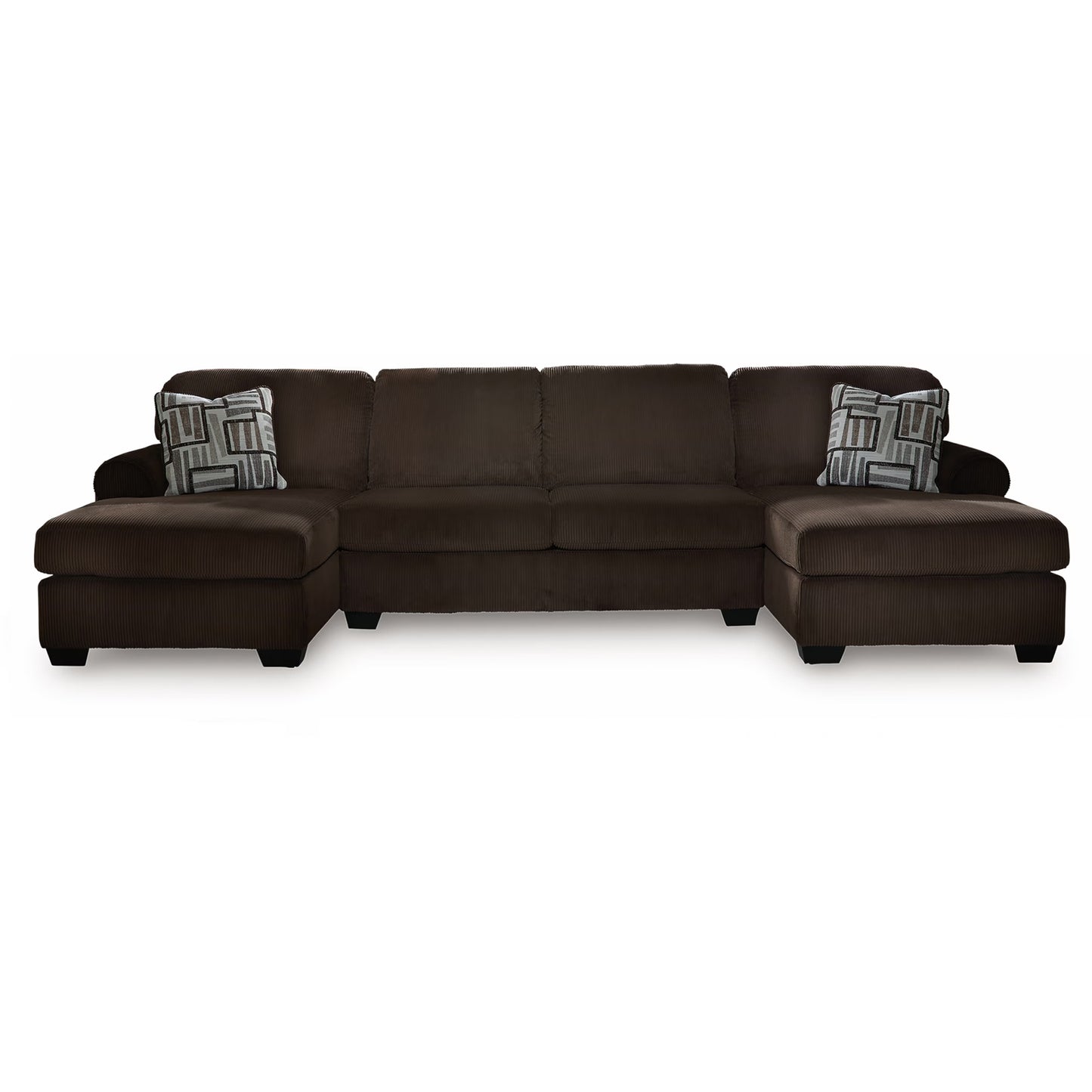 Kimlee - Chocolate - 3-Piece Sectional With Double Chaise