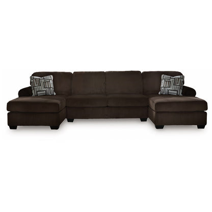 Kimlee - Chocolate - 3-Piece Sectional With Double Chaise