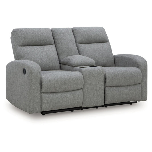Gauntlet - Sterling - Double Recline Loveseat With Console