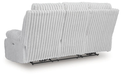 Rhines Falls - Alloy - Reclining Power Sofa With Drop Down Table