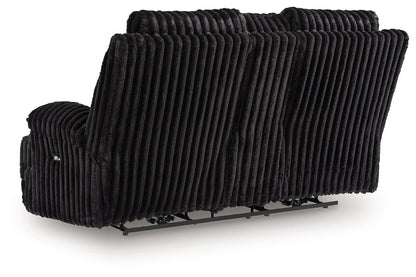 Rhine Falls - Onyx - Double Reclining Power Loveseat With Console