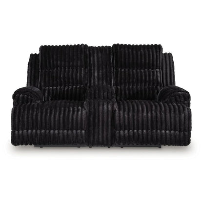 Rhine Falls - Onyx - Double Reclining Power Loveseat With Console