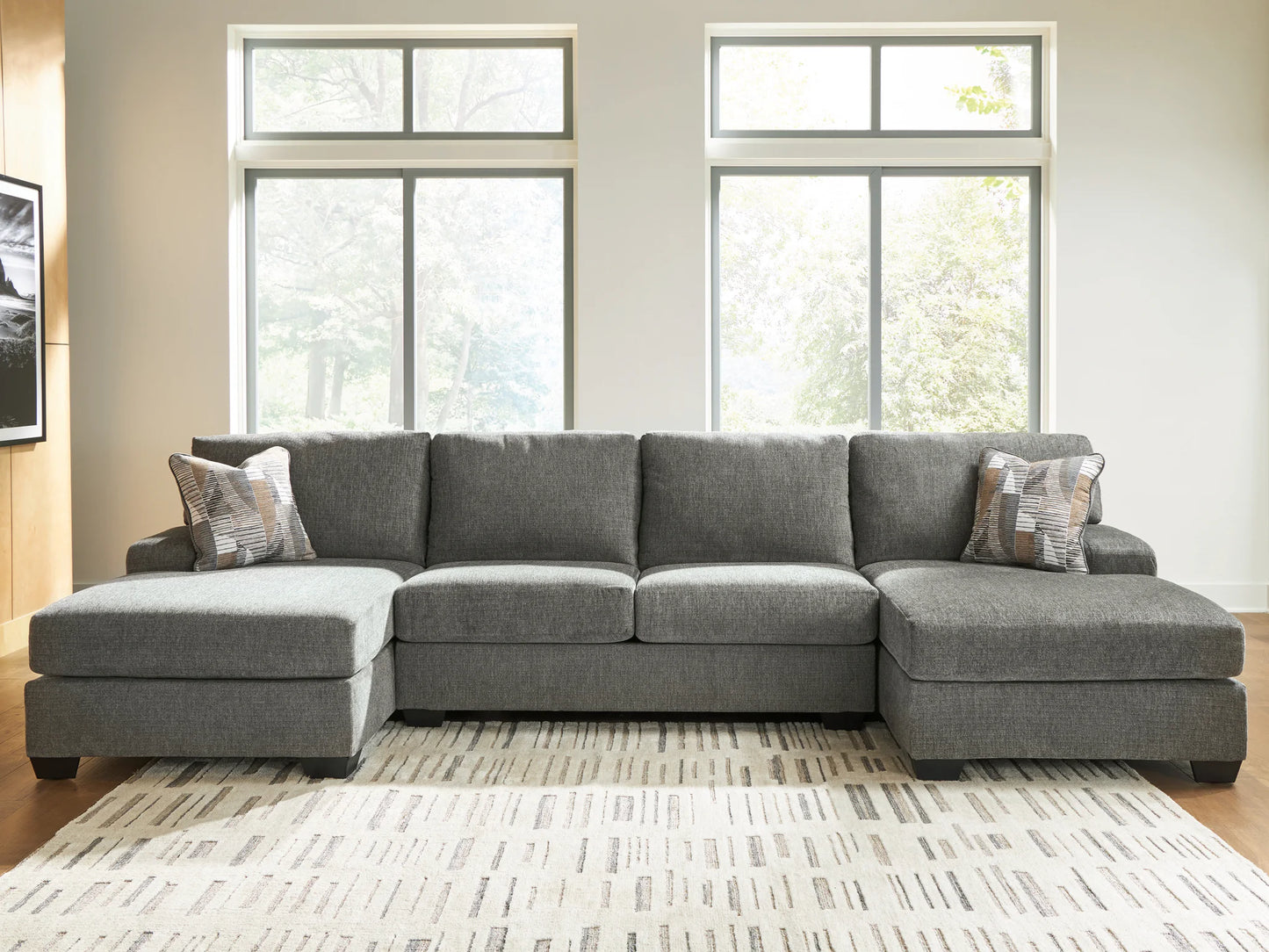 Clarington - 3-Piece Sectional With Double Chaise - Greystone