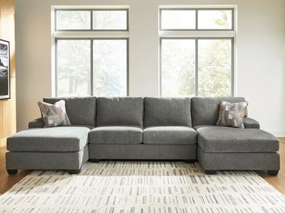 Clarington - 3-Piece Sectional With Double Chaise - Greystone