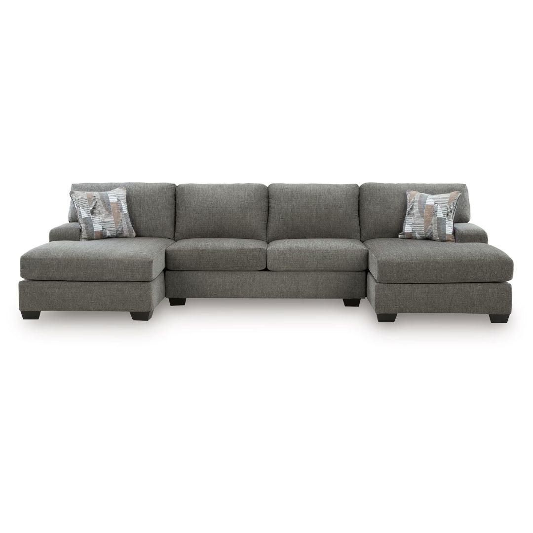 Clarington - 3-Piece Sectional With Double Chaise - Greystone