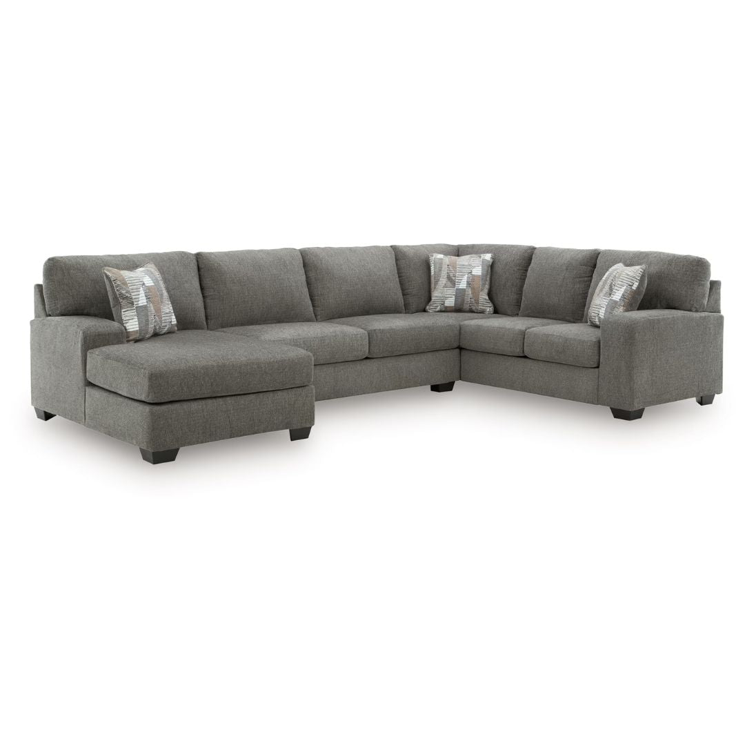 Clarington - 3-Piece Sleeper Sectional With LAF Chaise And RAF Sofa - Greystone