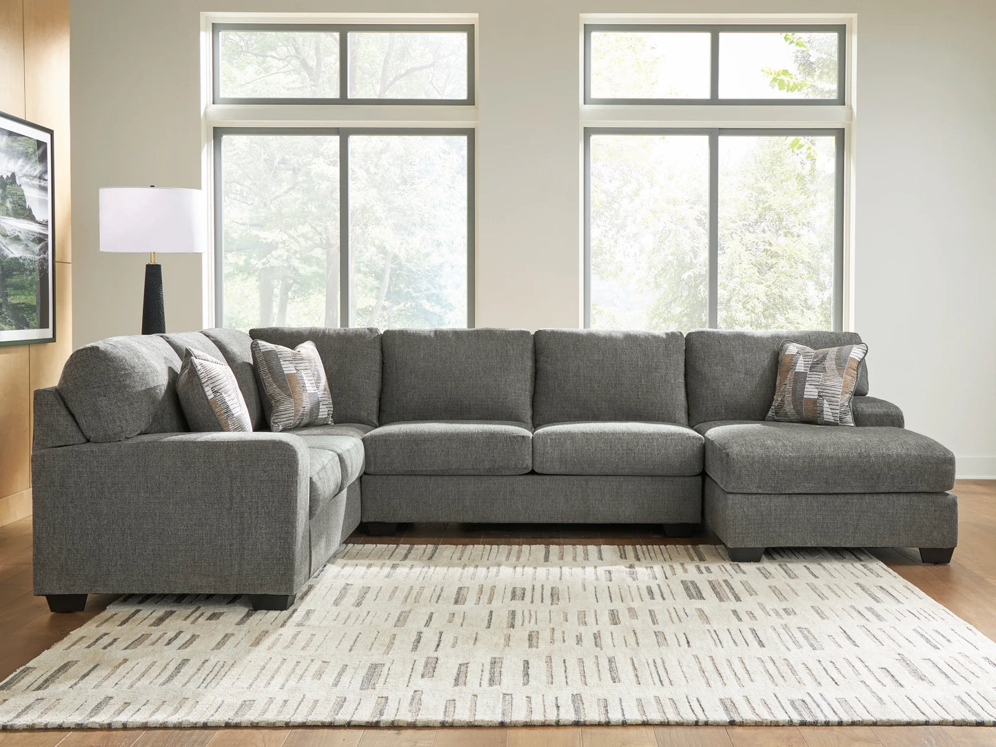 Clarington - 3-Piece Sleeper Sectional With RAF Chaise And LAF Sofa - Greystone
