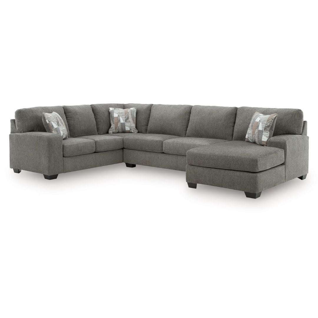 Clarington - 3-Piece Sleeper Sectional With RAF Chaise And LAF Sofa - Greystone