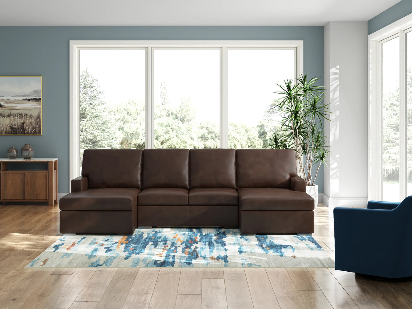 McDowlan - 3-Piece Sectional With Double Chaise - Coffee