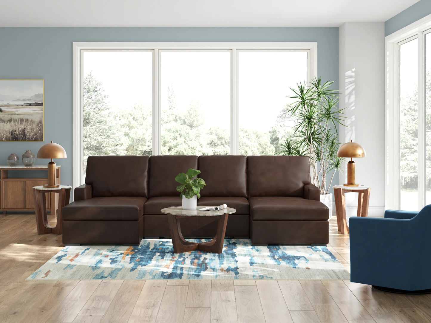 McDowlan - 3-Piece Sectional With Double Chaise - Coffee