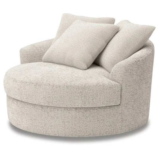 Cuddle Plush - Arctic - Oversized Swivel Accent Chair