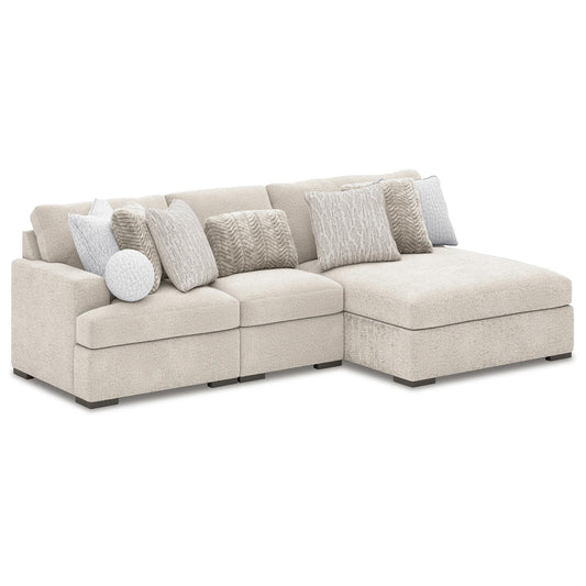 Cuddle Plush - Arctic - 3-Piece Sectional With Armless Chaise And LAF Corner Chair