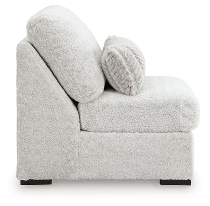 Cuddle Plush - 5-Piece Sectional With Armless Chaise And RAF Corner Chair - Arctic