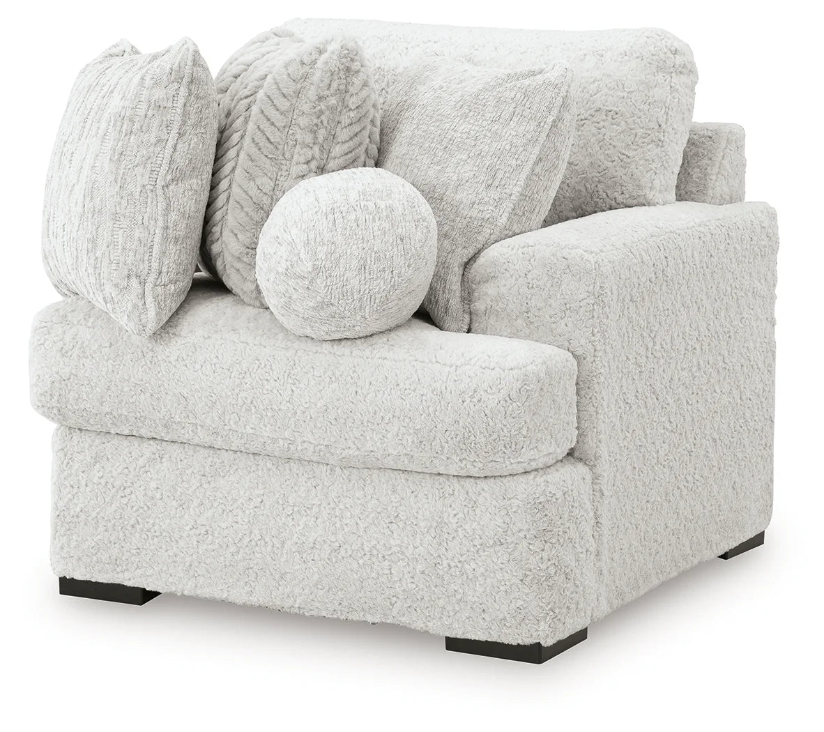 Cuddle Plush - 5-Piece Sectional With Armless Chaise And RAF Corner Chair - Arctic