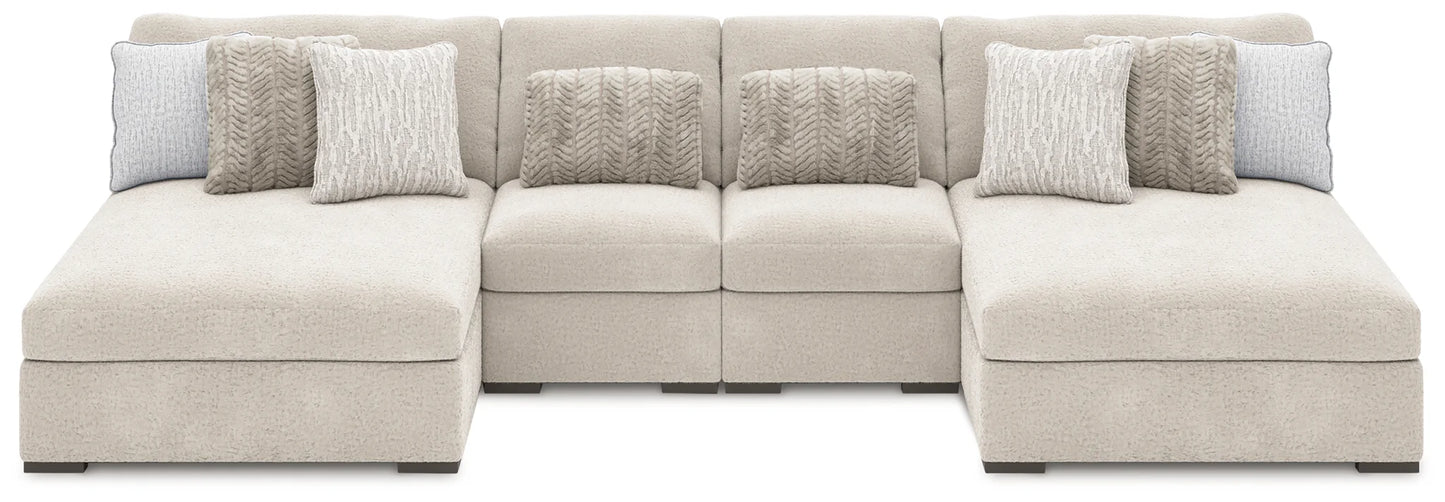 Cuddle Plush - Arctic - 4-Piece Sectional With 2 Armless Chaises