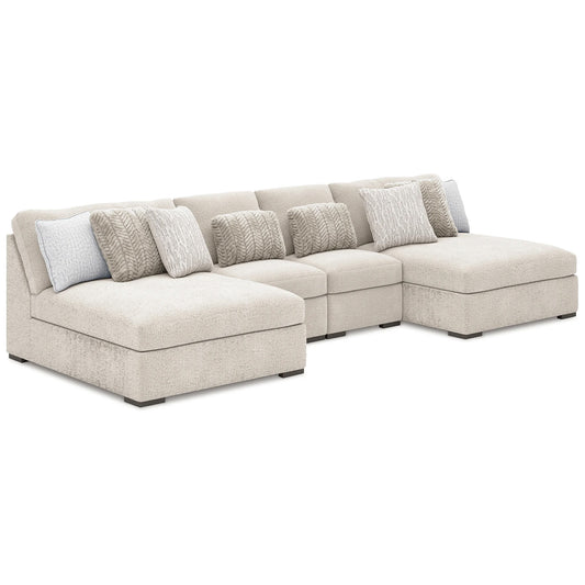 Cuddle Plush - Arctic - 4-Piece Sectional With 2 Armless Chaises