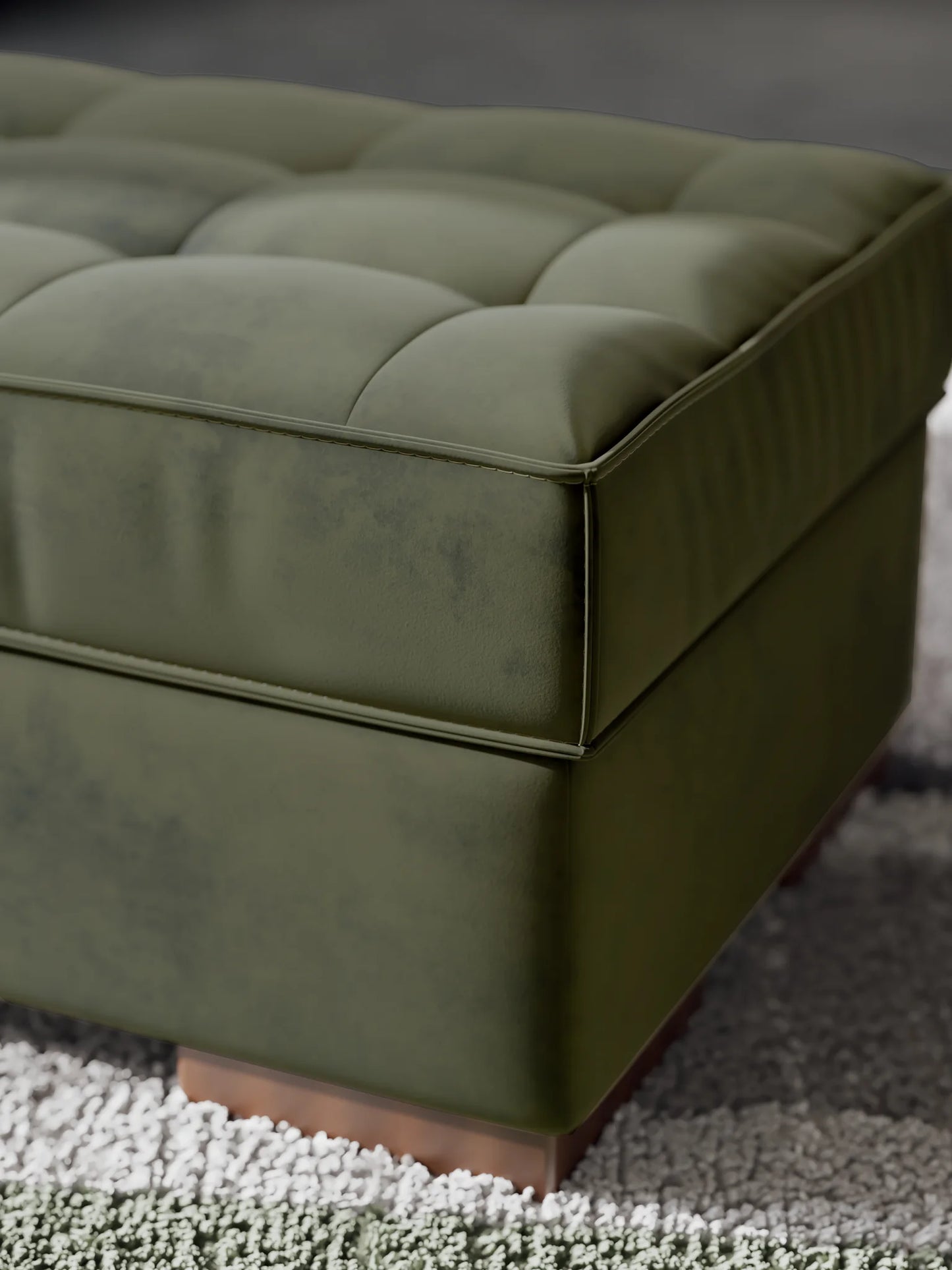 Caspian-Town - Olive - Oversized Accent Ottoman