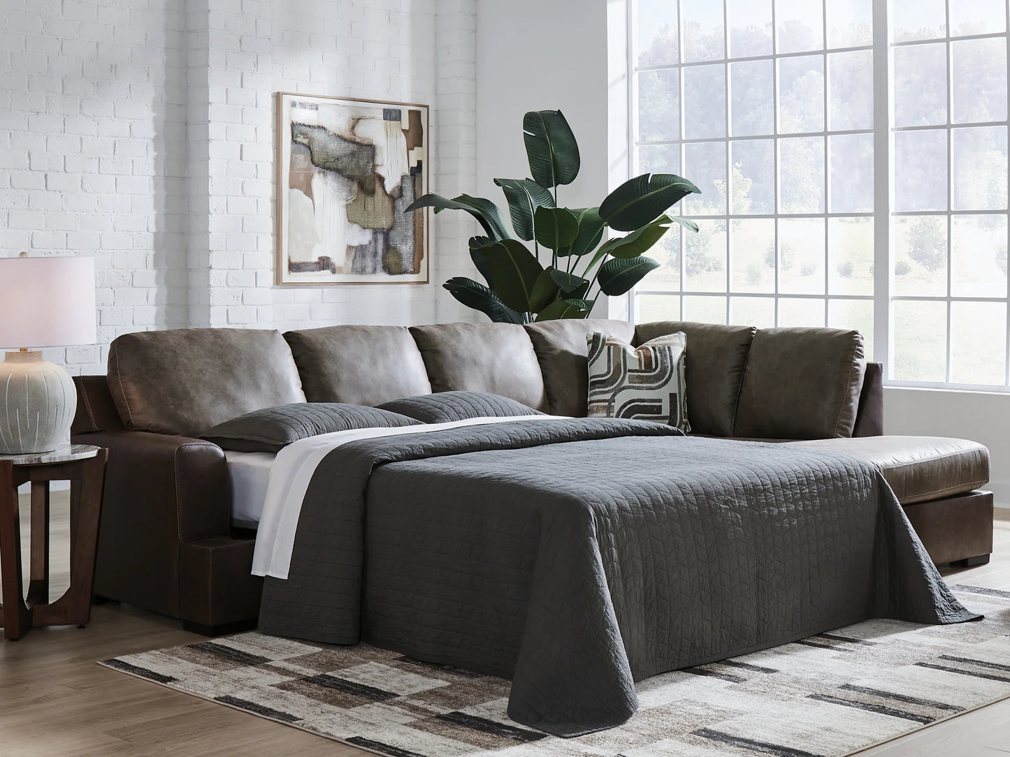 Castille Way - 2-Piece Sleeper Sectional With RAF Corner Chaise - Fossil