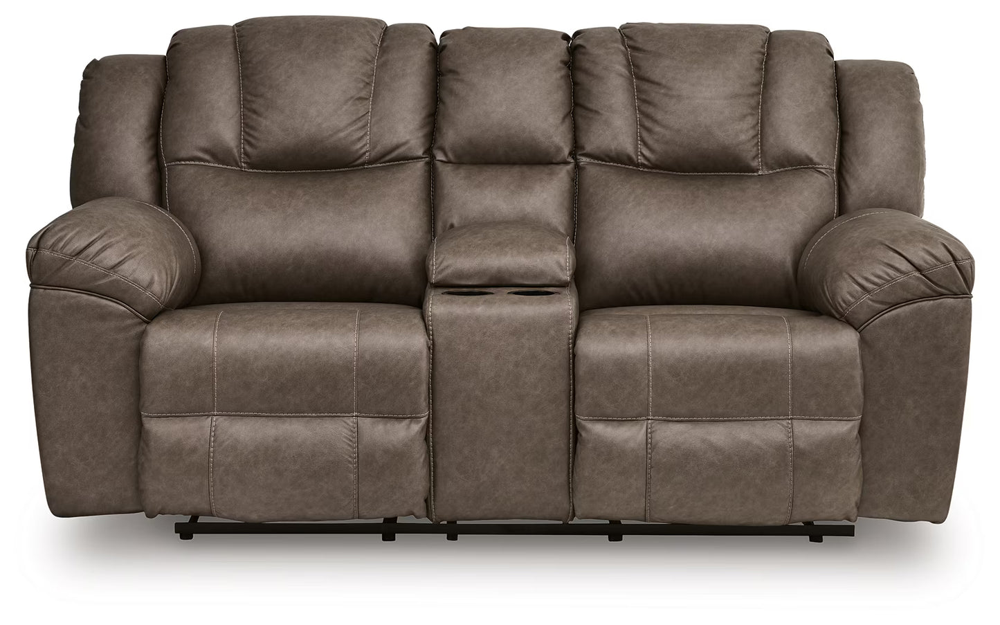 Lowilla - Driftwood - Double Reclining Loveseat With Console