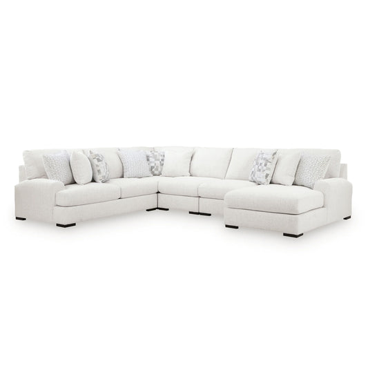 Misty-Lakes - 5-Piece Sectional With RAF Corner Chaise - Chalk