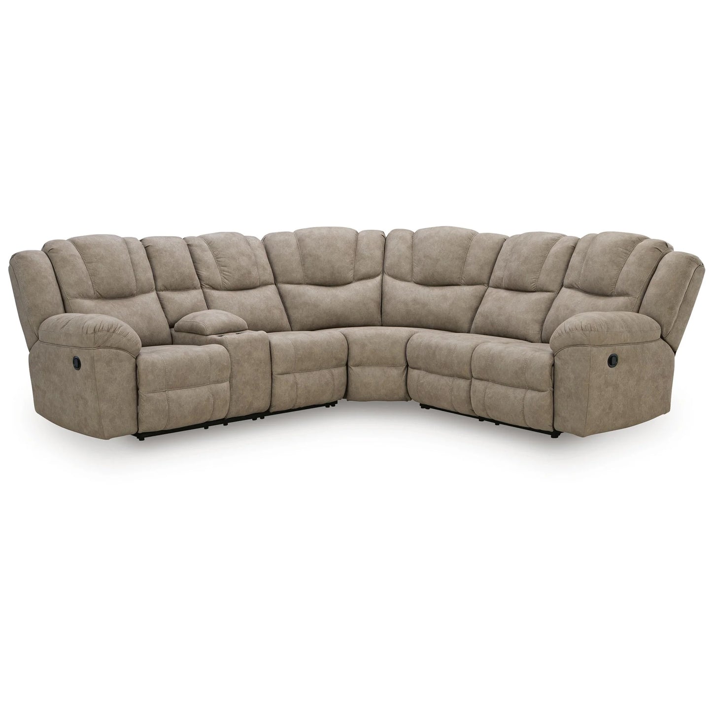 Pearce-Pike - 3-Piece Reclining Sectional With LAF Reclining Loveseat With Console - Birch