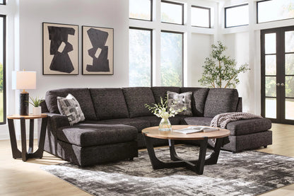 Lentiz - 2-Piece Sectional With RAF Corner Chaise - Onyx