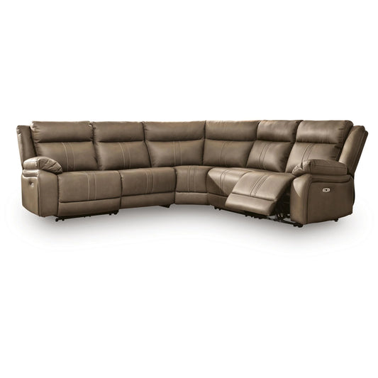 Max-Momentum - 5-Piece Power Reclining Sectional - Biscotti