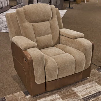 Mixed Motion - Power Recliner With Adjustable Headrest - Brownstone