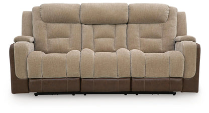 Mixed Motion - Power Reclining Sofa With Adjustable Headrest - Brownstone