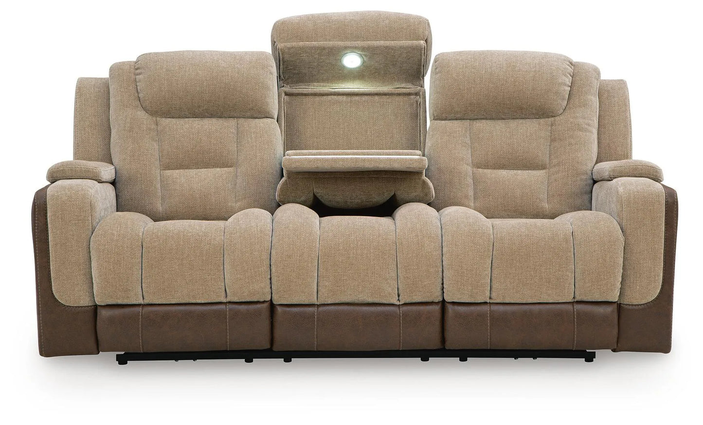 Mixed Motion - Power Reclining Sofa With Adjustable Headrest - Brownstone