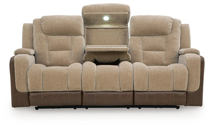 Mixed Motion - Power Reclining Sofa With Adjustable Headrest - Brownstone