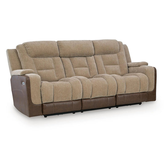 Mixed Motion - Power Reclining Sofa With Adjustable Headrest - Brownstone