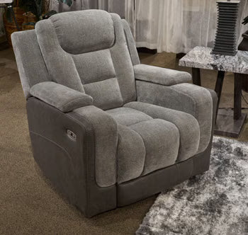 Mixed Motion - Power Recliner With Adjustable Headrest - Shadow