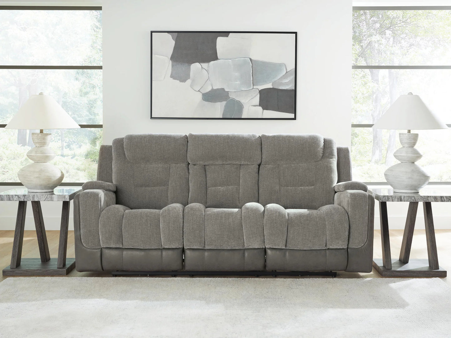 Mixed Motion - Power Reclining Sofa With Adjustable Headrest - Shadow