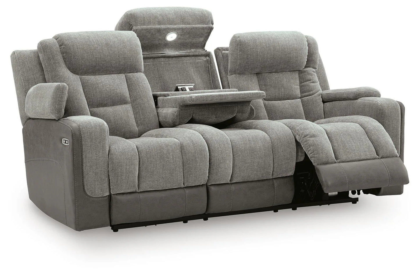 Mixed Motion - Power Reclining Sofa With Adjustable Headrest - Shadow