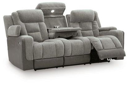 Mixed Motion - Power Reclining Sofa With Adjustable Headrest - Shadow