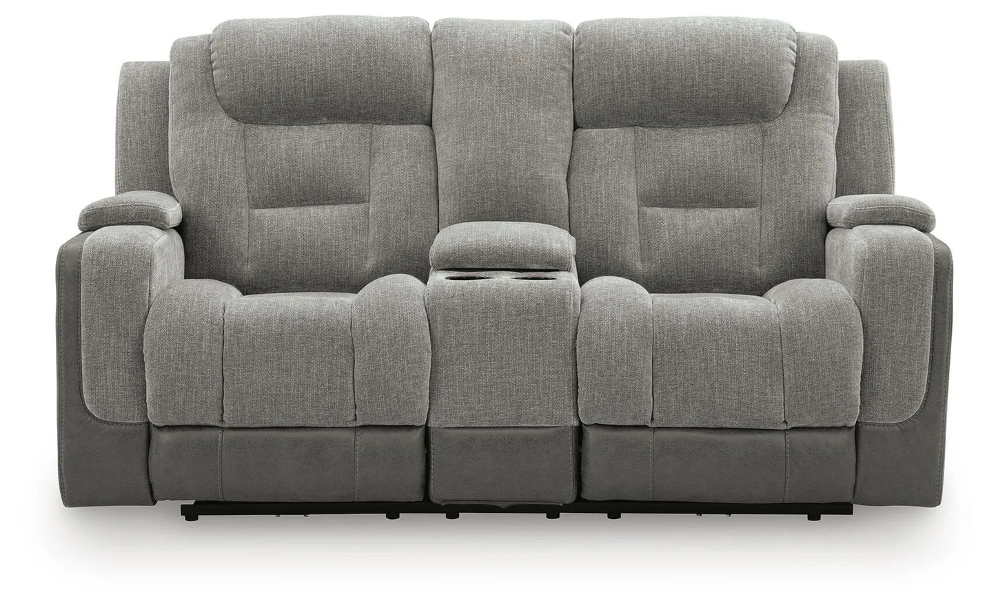 Mixed Motion - Power Reclining Loveseat With Console / Adjustable Headrest - Shadow