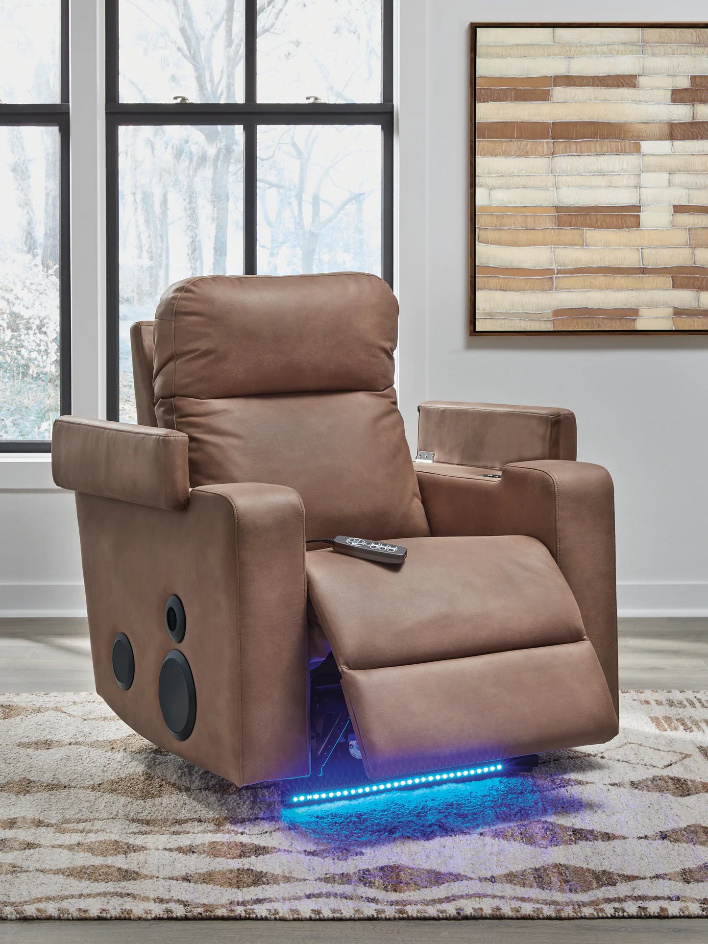 Lorrenton - Caramel - Glider Power Recliner With Audio System
