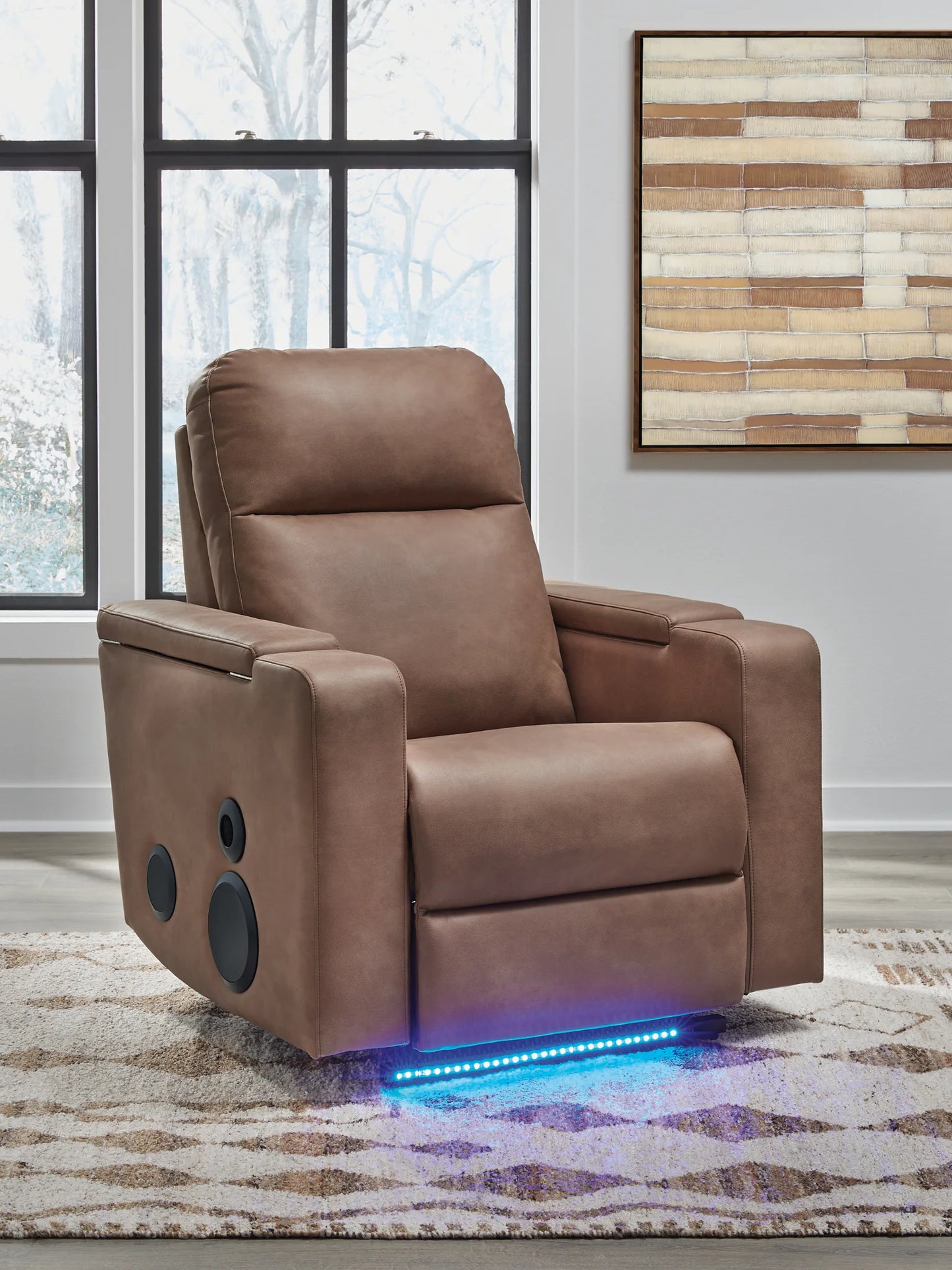 Lorrenton - Caramel - Glider Power Recliner With Audio System