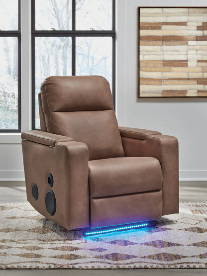 Lorrenton - Caramel - Glider Power Recliner With Audio System