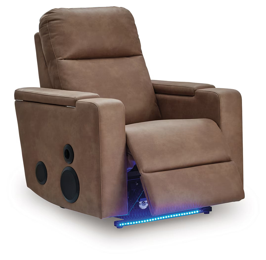 Lorrenton - Caramel - Glider Power Recliner With Audio System