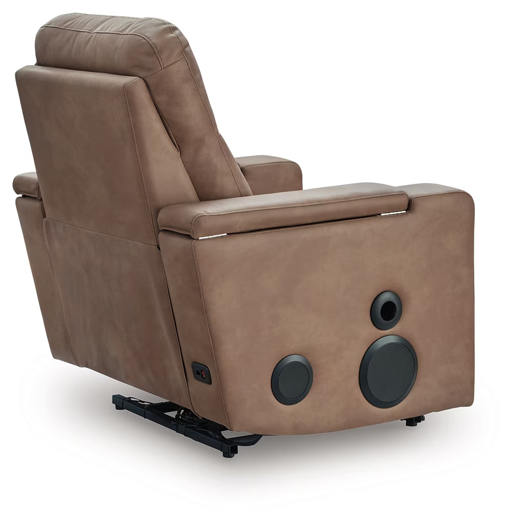 Lorrenton - Caramel - Glider Power Recliner With Audio System